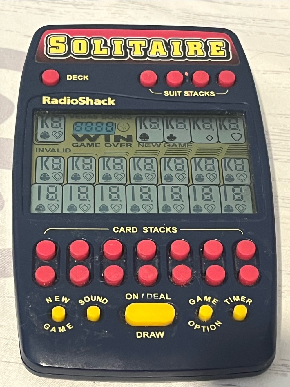 Vintage Radio Shack Solitaire Handheld Electronic Travel Game ~ Tested & Works!